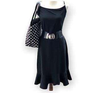 Black pencil skirt with ruffles